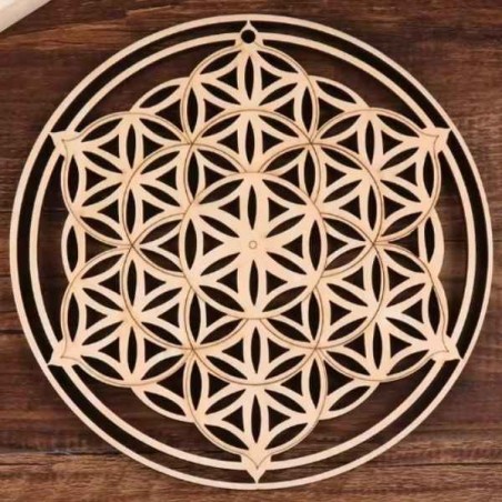 Fleur de Vie en bois 14 cm - Harmonie & Énergie Sacrée