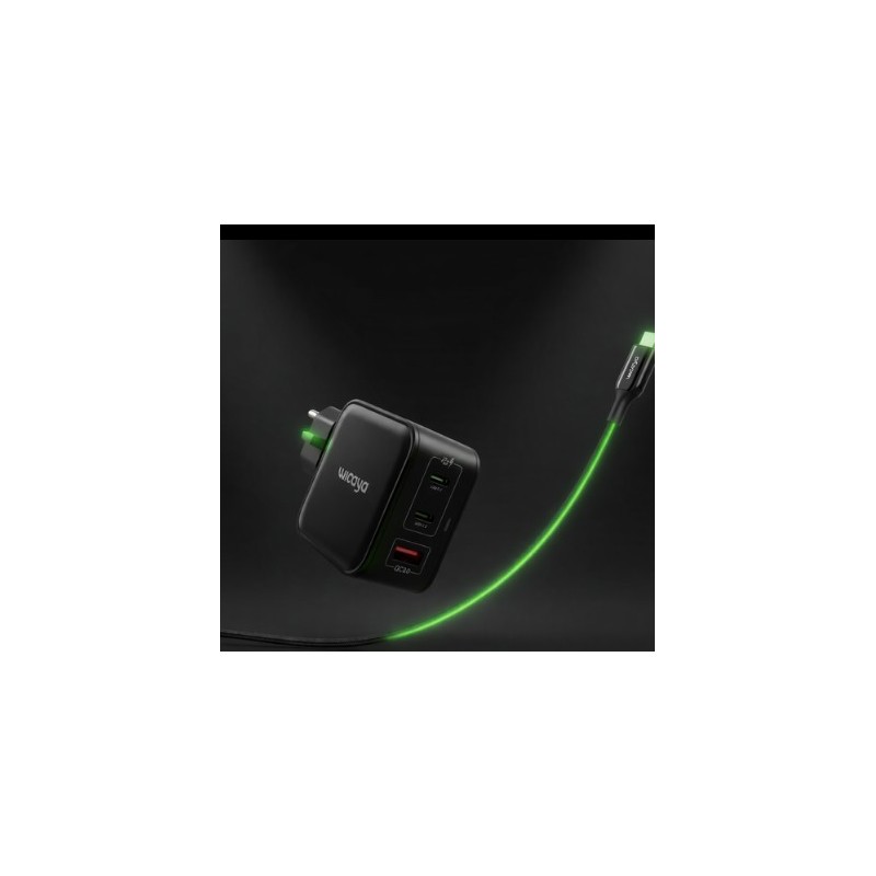 Chargeur avec mise à la terre intégrée - GaN 65W - Câble USB inclus - WICAYA