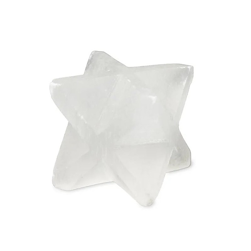 Merkaba en Sélénite 4 cm – Énergie & Purification