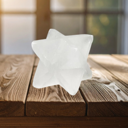 Merkaba en Sélénite 4 cm – Énergie & Purification