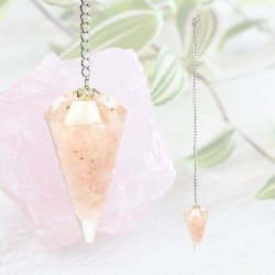 Pendule Orgonite Quartz Rose Facetté 4 cm – Énergie
