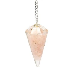 Pendule Orgonite Quartz Rose Facetté 4 cm – Énergie