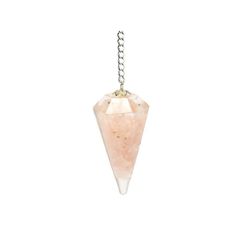 Pendule Orgonite Quartz Rose Facetté 4 cm – Énergie