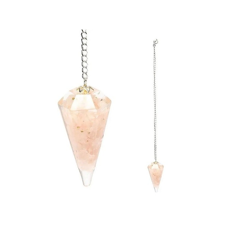 Pendule Orgonite Quartz Rose Facetté 4 cm – Énergie