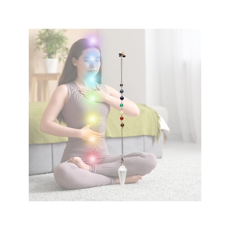 Pendule Sélénite Chakra 4 cm – Purification & Équilibre