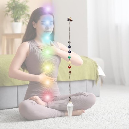 Pendule Sélénite Chakra 4 cm – Purification & Équilibre