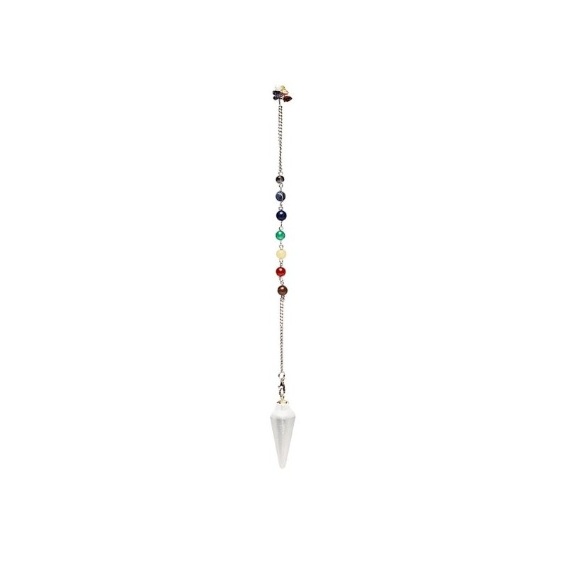 Pendule Sélénite Chakra 4 cm – Purification & Équilibre