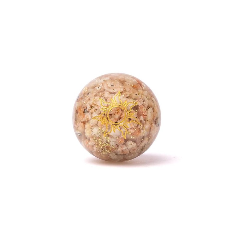 Orgonite sphère pierre de soleil avec soleil