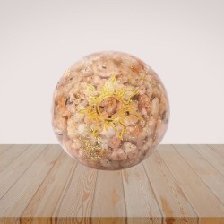 Orgonite sphère pierre de soleil avec soleil