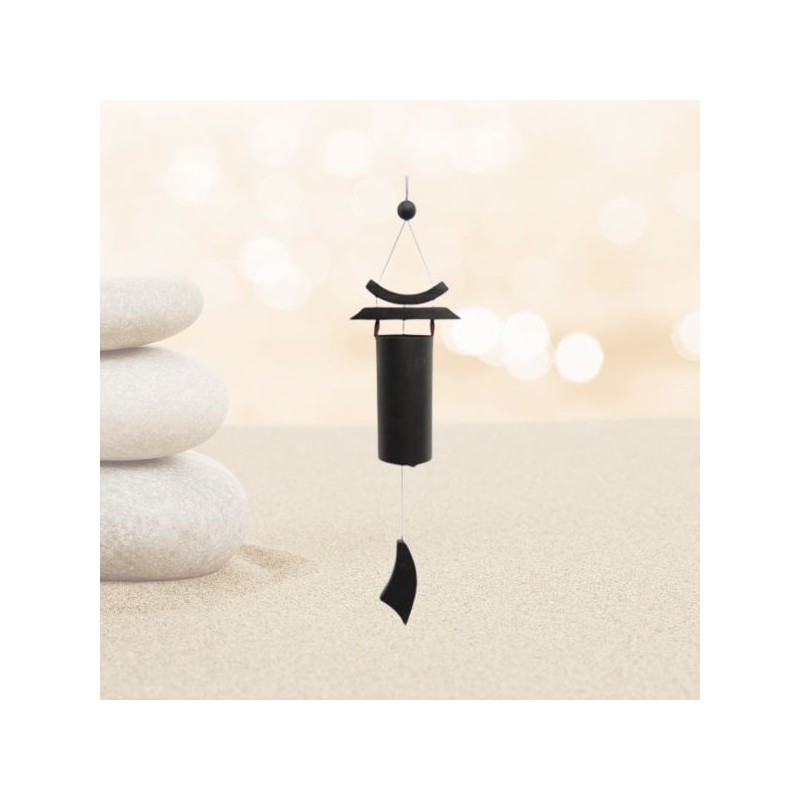 Mobile Carillon à vent Zen noir - 58 cm