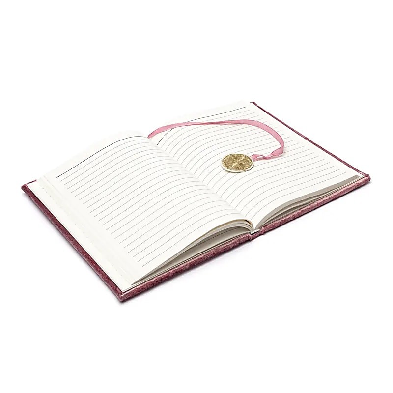 Carnet Fleur de Vie Velours Vieux Rose – 20x15 cm