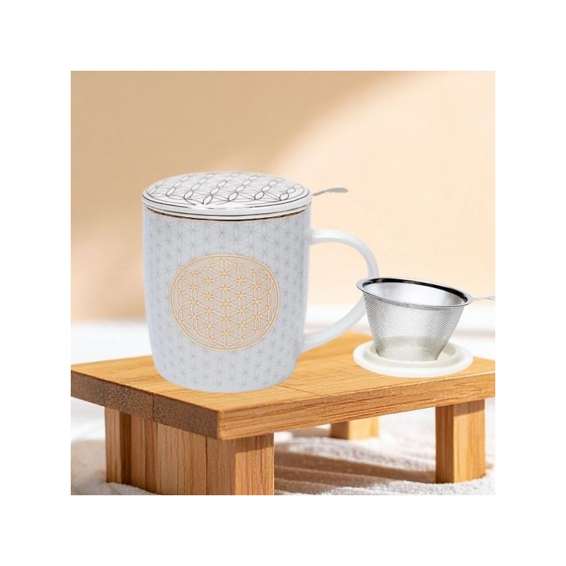 Tasse Mug Fleur de vie SET infuseur - thé