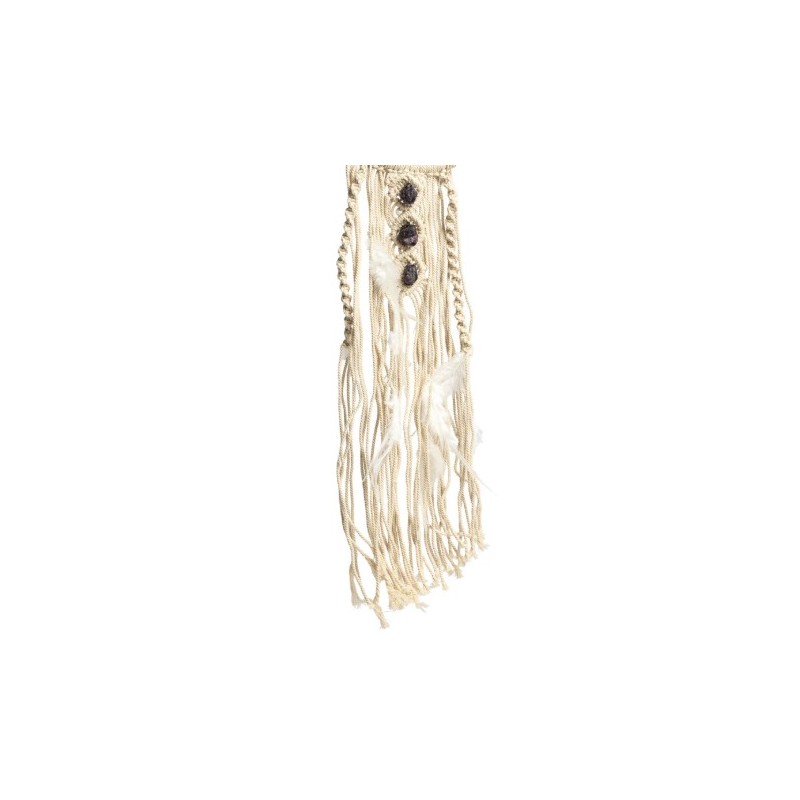 Suspension Lune en Macramé & Améthyste 30 cm