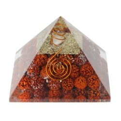 Pyramide Orgonite Rudraksha Sacrée - 7,5 cm