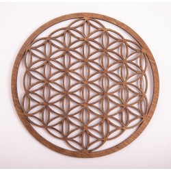 Fleur de Vie en Bois Brun Foncé 22 cm