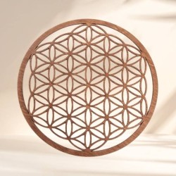 Fleur de Vie en Bois Brun Foncé 22 cm