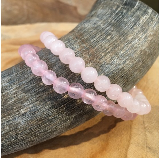 Bracelet Quartz rose - elastique