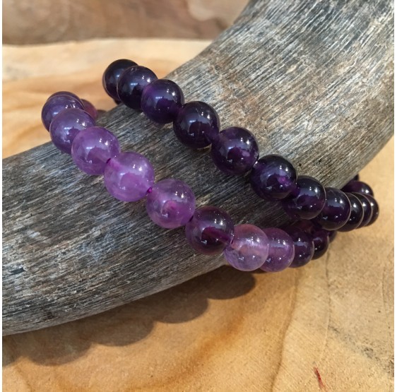 Bracelet Amethyste - elastique