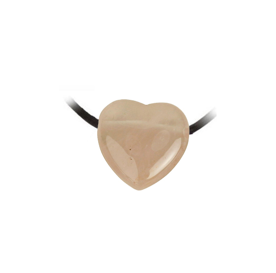 Coeur Quartz rose percé - pendentif (cordon inclus)