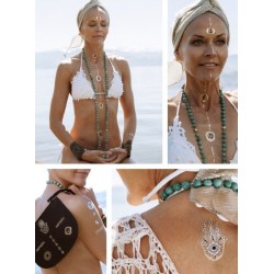 Tatouages - ésotérique - énergie - doré "Yoga & Chakras" Om - Ohm
