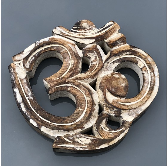 OM bois décotaion murale - 19 cm - ohm aum
