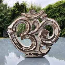 OM bois décotaion murale - 19 cm - ohm aum