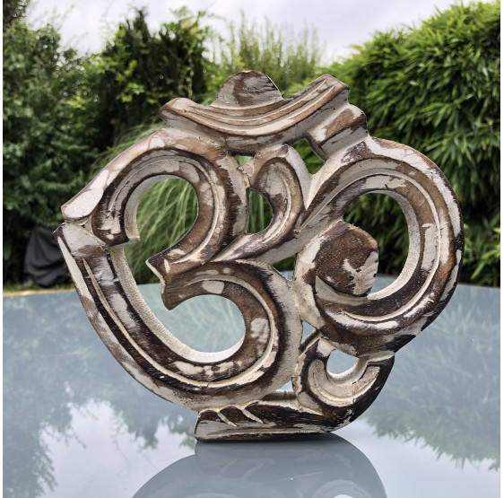 OM bois décotaion murale - 19 cm - ohm aum