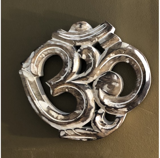 OM bois décotaion murale - 19 cm - ohm aum