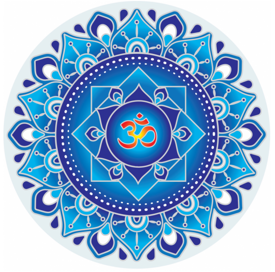 Autocollant - Ohm bleu Mandala sunseal 14 cm