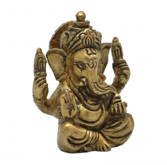 Ganesha - laiton - mini-figurine à bras