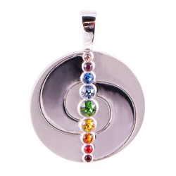 Pendentif Balance Chakra avec Swarovski - rond plein