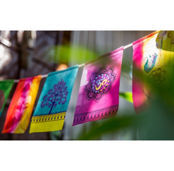 Drapeaux  MIX Bouddha -  Ohm - Arbre de vie sur corde
