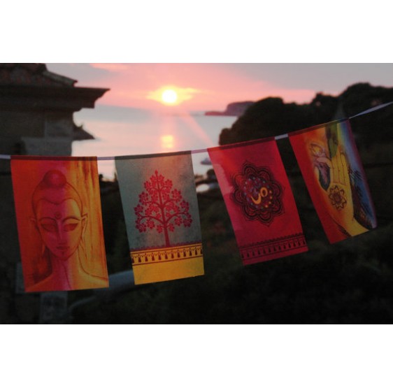 Drapeaux  MIX Bouddha -  Ohm - Arbre de vie sur corde