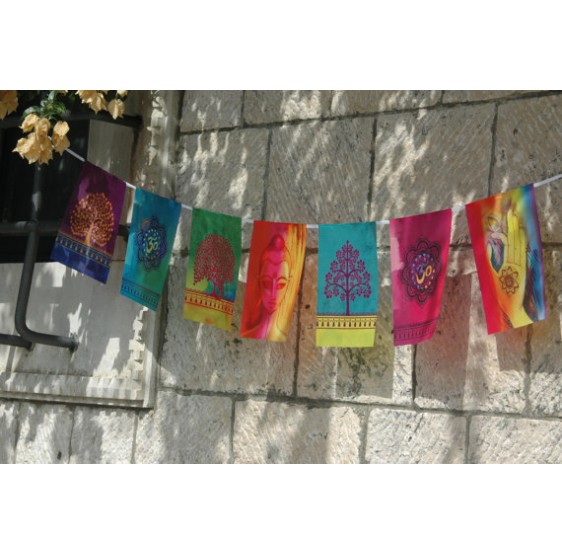 Drapeaux  MIX Bouddha -  Ohm - Arbre de vie sur corde