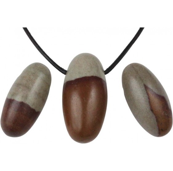 Pendentif Shiva Lingam - 2 à 3 cm - avec fil cuir