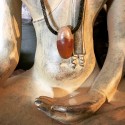 Pendentif Shiva Lingam - 2 à 3 cm - avec fil cuir
