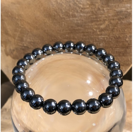 Bracelet Hématite plat - elastique