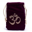 Pochette / bourse cartes Tarot - OHM OM AUM  brodée - velour violet