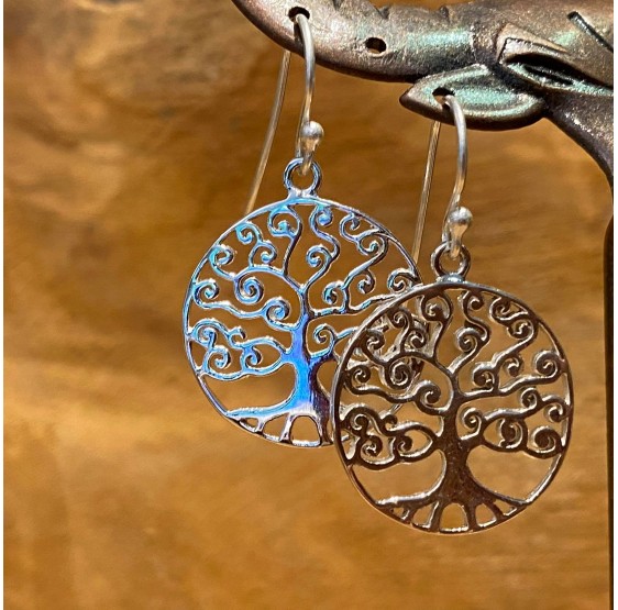 Boucles d'oreilles Arbre de Vie - Argent 925 - 2 cm