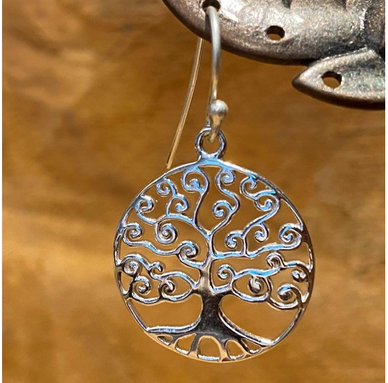Boucles d'oreilles Arbre de Vie - Argent 925 - 2 cm