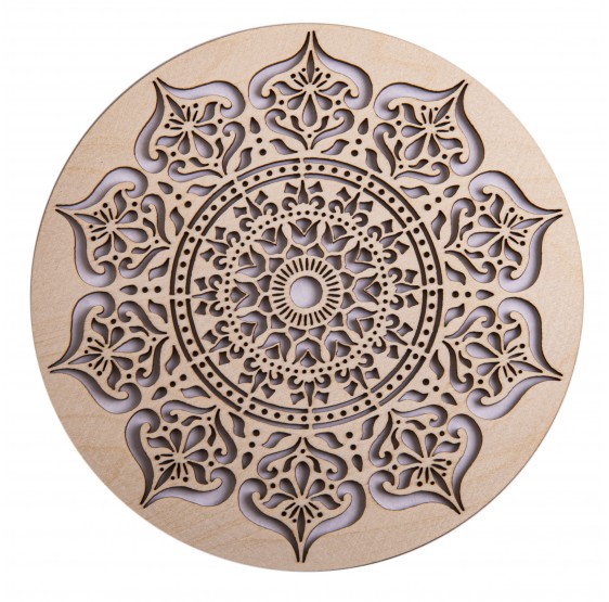 Mandala Sagesse intérieure -  plaque en bois - 20 cm