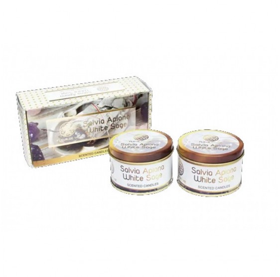 Bougies Fleur de Vie "Holy Wood Sauge Blanche" set de 2 bougies