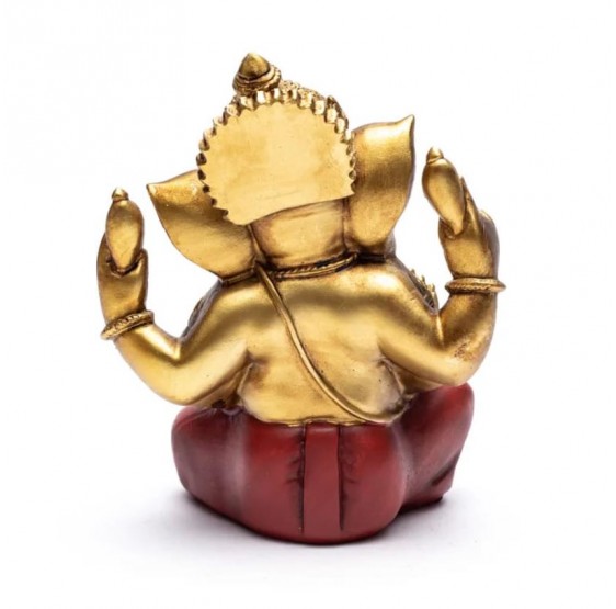 Ganesha, or & rouge - statue - +/- 14 cm