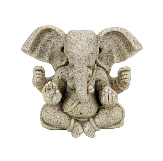 Ganesh statuette - dieu éléphant avec quatre bras - sablée