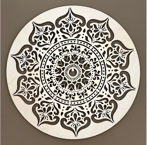 Mandala Sagesse intérieure -  plaque en bois - 20 cm