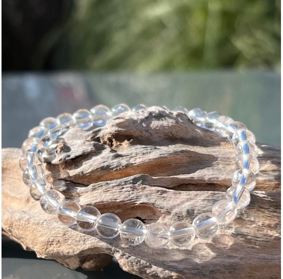 Bracelet Cristal de roche - elastique - 6 mm