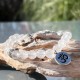 Mala / bracelet cristal de roche élastique Om - Ohm