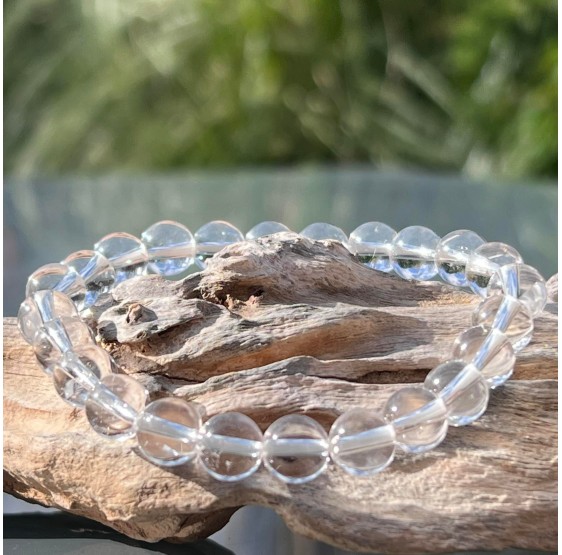 Bracelet Cristal de roche - elastique - 8 mm