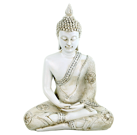 Bouddha en méditation - Thailande - blanc