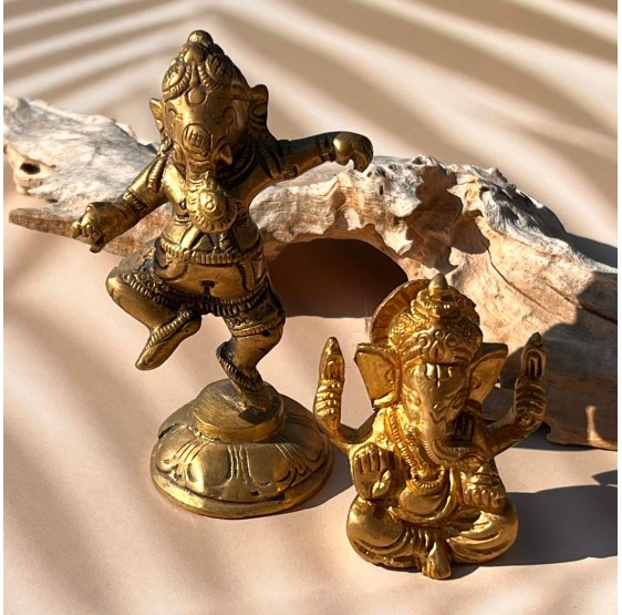 Ganesha - laiton - mini-figurine à bras